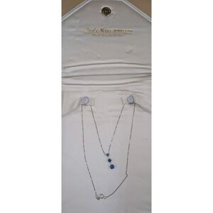 10k White Gold 18" Necklace W 3 Stone Blue Topaz Pendant 2g Fred Meyer Jewelers
